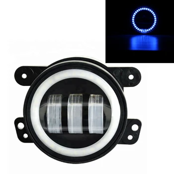 

30W 4Inch Round LED Fog Passing Driving Light Assembly with Red/Green/Blue Halo Ring for Jeep Wrangler 2009-2012 Dodge Journey