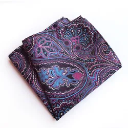 Mouchoir de poche carré pour homme, costume d'affaires Hanky, petite écharpe, cravate, 25x25cm, mode mariage, Festival Paisley, cadeau pour homme 