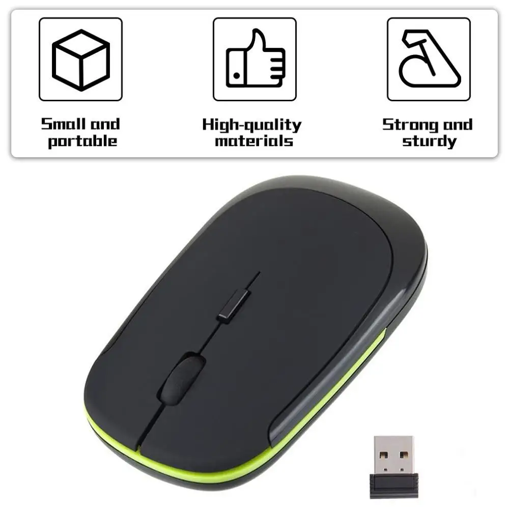 Эргономичный дизайн Удобная 2 4 ГГц ультра тонкая мини 1600 dpi USB Беспроводная