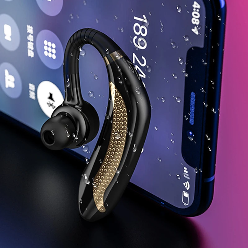 Bluetooth 5,0, наушники, беспроводные, с одним ухом, свободные руки, спортивные наушники, стерео музыка, с микрофоном, ушные крючки, гарнитура для телефона