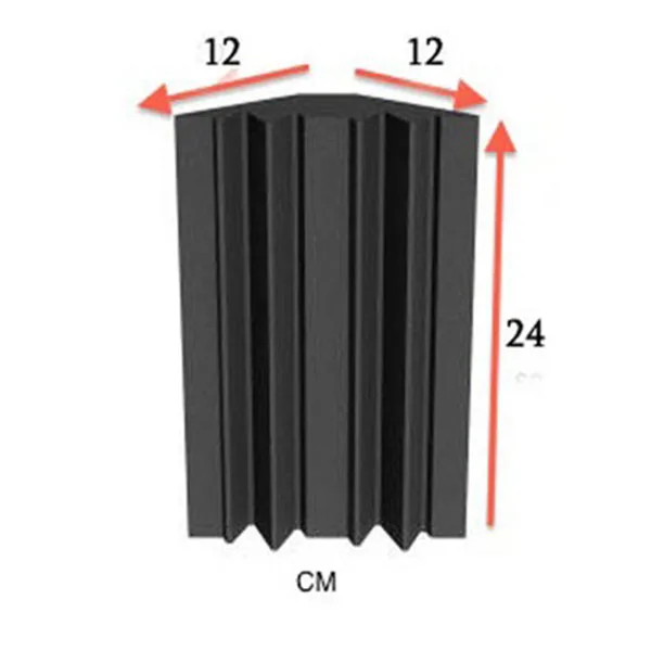 Quality 12 Pcs Black Bass Sponge For Corner Wall Sound Absorbing Studio Sponge