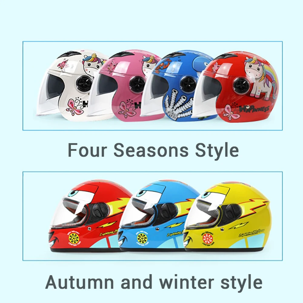 Yellow Children Motorcycle Helmet Capacete Moto Winter Kids Full Face Riding Motocross Helmet Cascos Para Moto Motorbike Helmets