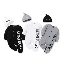 Barboteuse pour bébé garçon, barboteuse avec chapeau, vêtements à manches courtes et longues, collection printemps et été 2021 