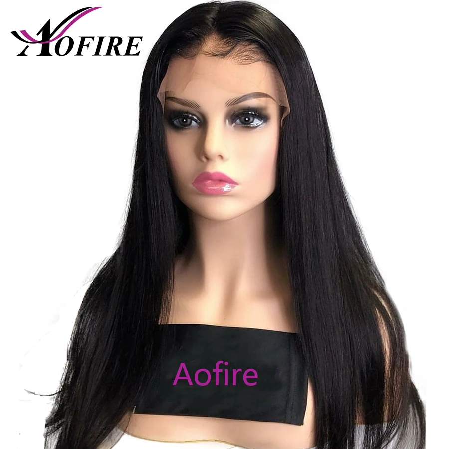 

High Density 360 Lace Frontal Human Hair Wigs For Blank Women Bleached Knots With Baby Hair Remy Straight Wig Pre Plucked Aofire