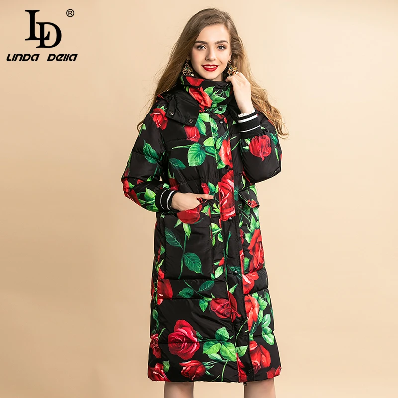LD LINDA DELLA осенне зимний белый пуховик 90% женские теплые пальто верхняя одежда