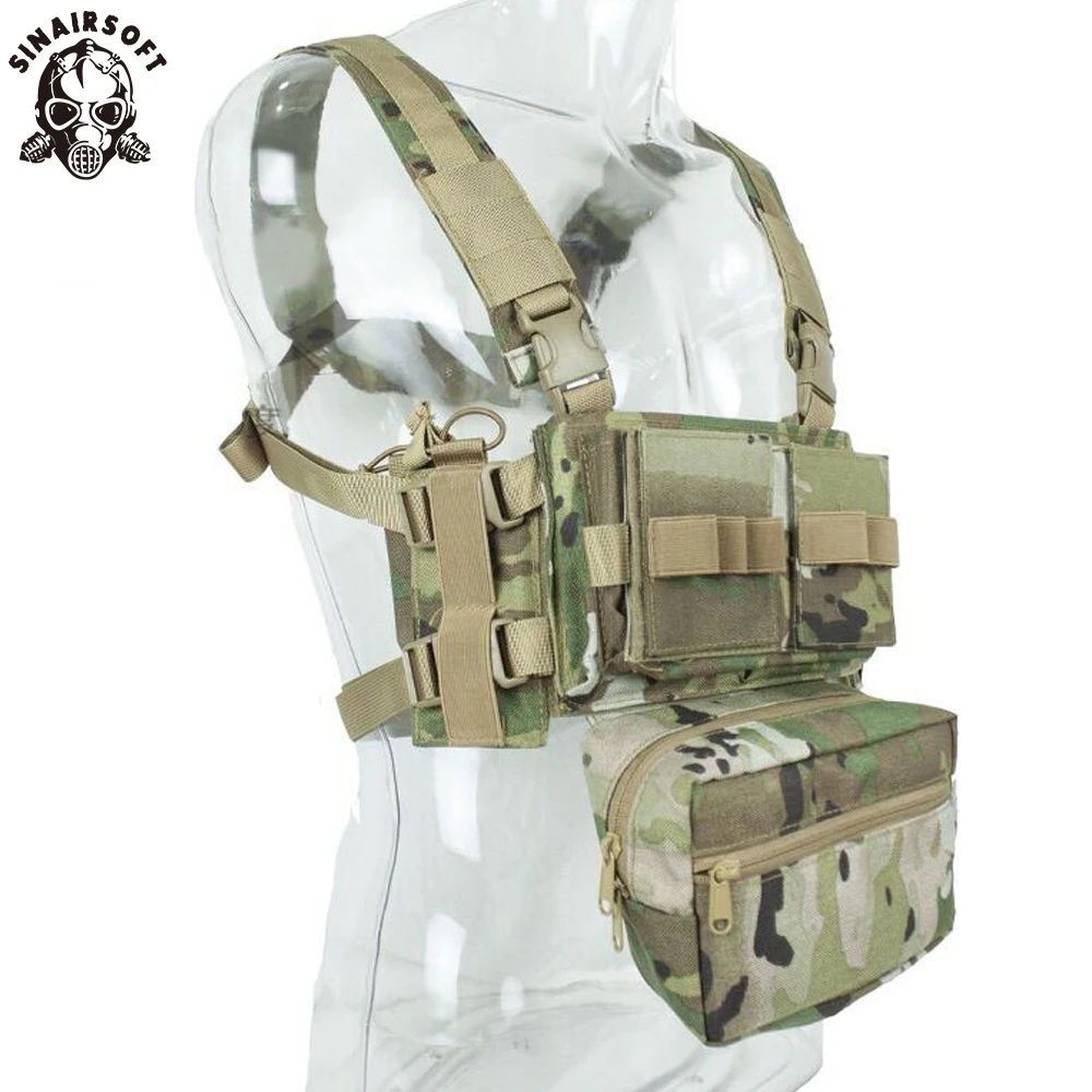 Tactical MK3 Chest Rig Micro Chassis SACK Pouch H Harness 5.56 7.62 M4 AK Magazine Insert Airsoft Paintball Hunting Vest Nylon |