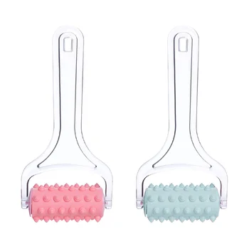 

2pcs Handheld Massage Roller Full Body Arm Leg Soft Particle Massager for Women Girls (Green and Pink)