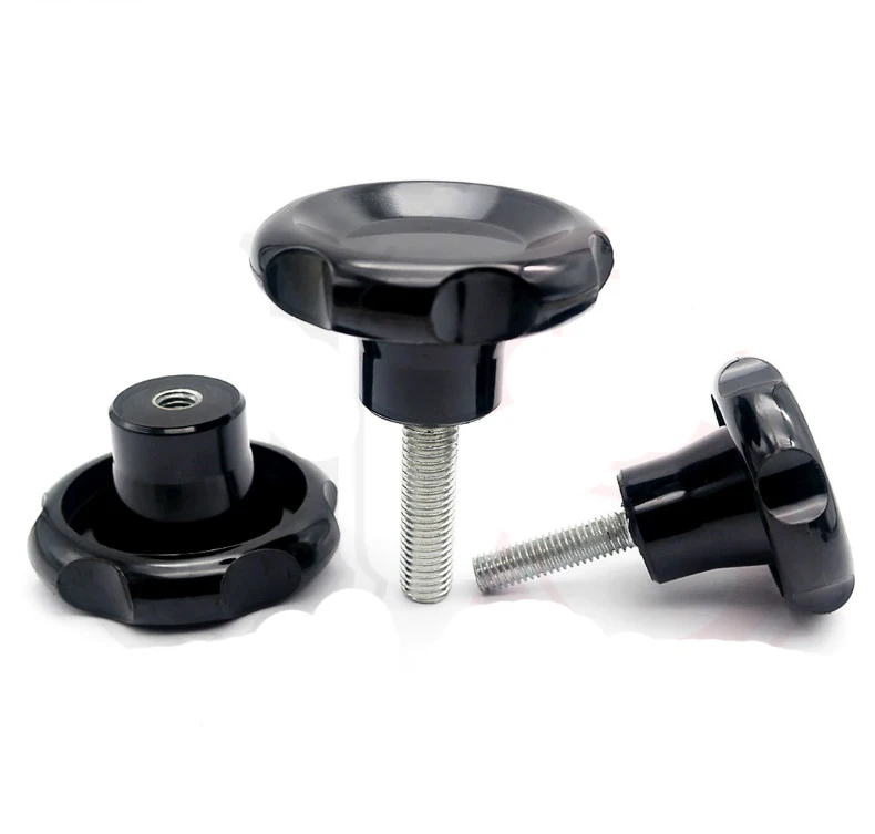 1pcs M10 bakelite hexagonal ripple screws handwheel handle bolt plastic head knob hand screw 15mm-60mm length | Обустройство дома