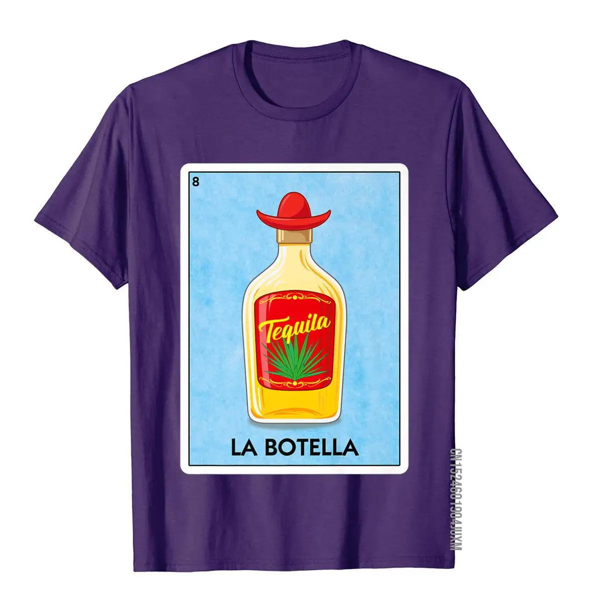 La Botella Mexican Card Game Tequila Bottle Sombrero Premium T-Shirt__97A690purple