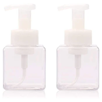 

250ml Square Clear Foaming Bottle Empty Liquid Pump Soap Dispenser Shower Liquid Soap Dispensers New Hot
