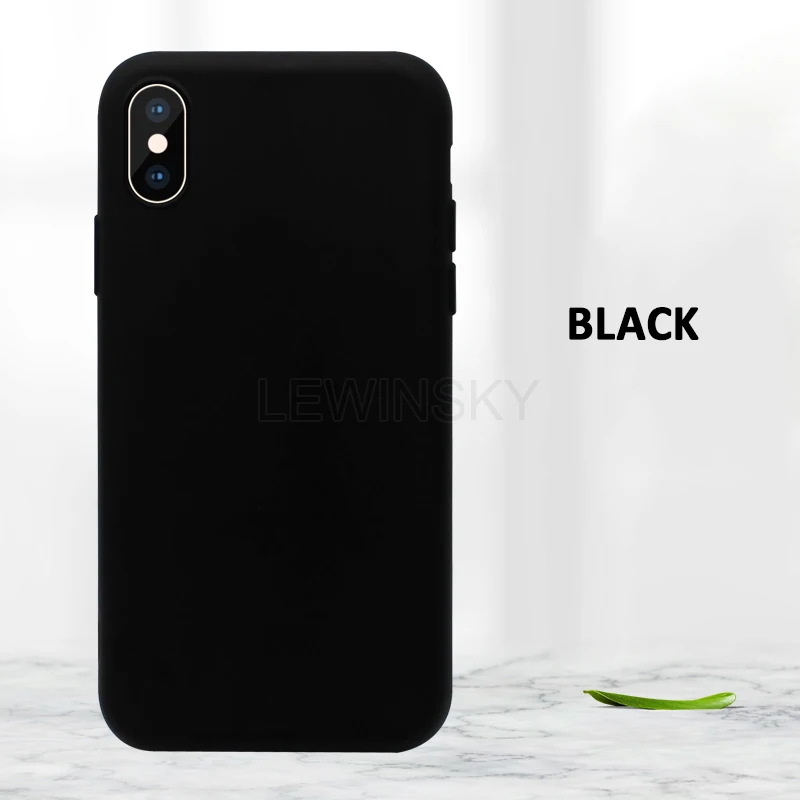 Black Официальный жидкий силиконовый чехол для iphone 11 7 8X6 S 6 S Plus чехол для iphone XR XS 11 Pro MAX мягкий чехол с логотипом - Цвет: Black