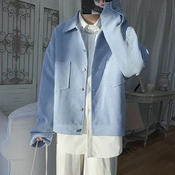 

2020 Men's Tide Streetwear Bomber Jacket Leisure Fashion Coats Loose Black/Apricot/blue Color High-quality Outerwear Size M-2XL