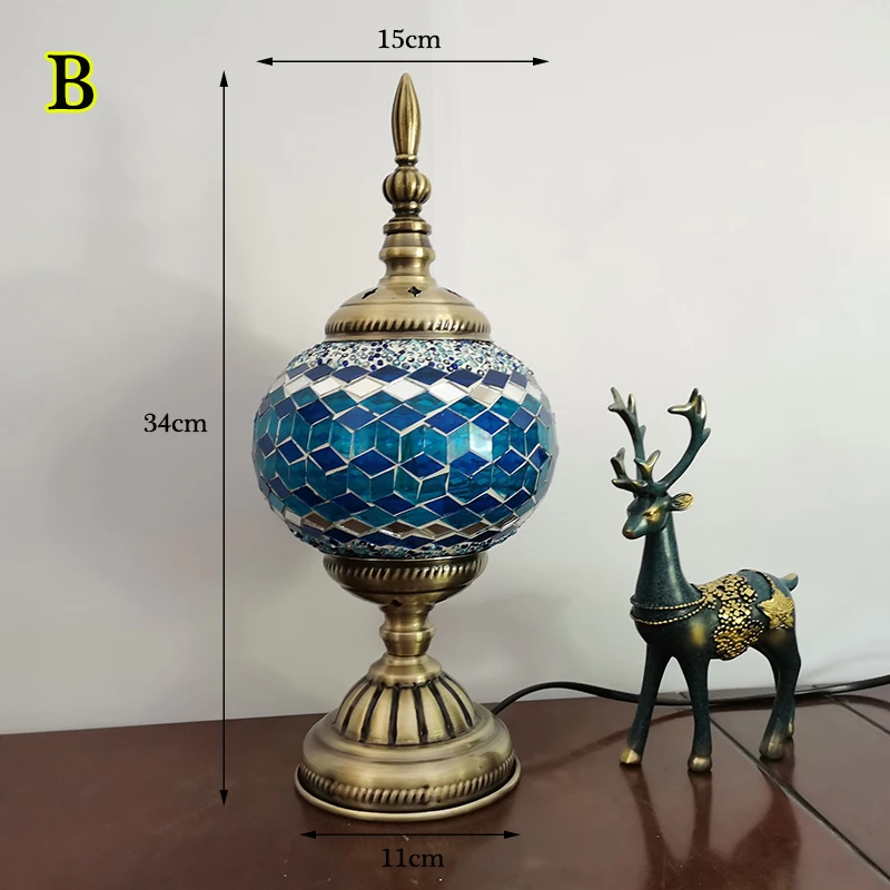WOERFU 15 см мозаичная настольная лампа Средиземноморский турецкий стиль Спальня Кабинет романтический стиль украшение Настольная лампа