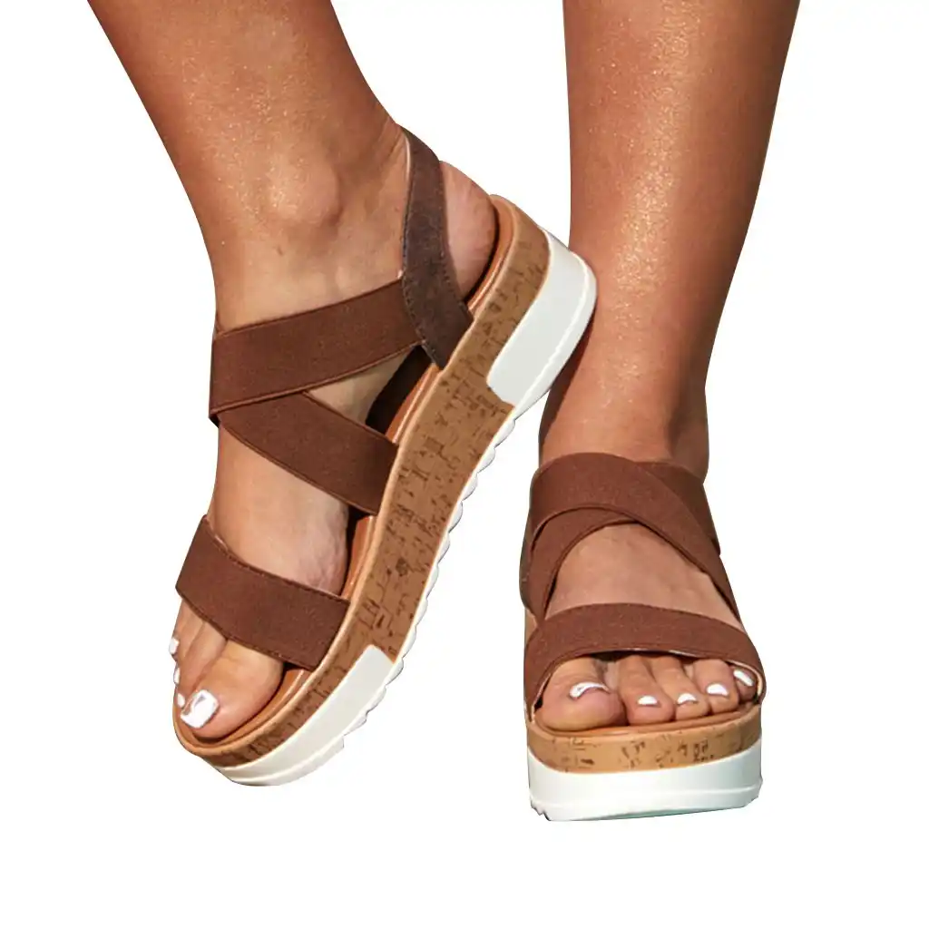 platform sandals with elastic straps