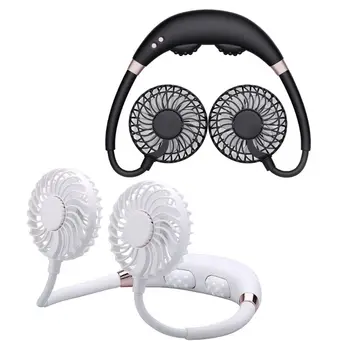 

Portable Hanging Neck Fan Foldable USB Charging Sports Mini Fan with Massage Function Colorful Light Silent Air Cooler