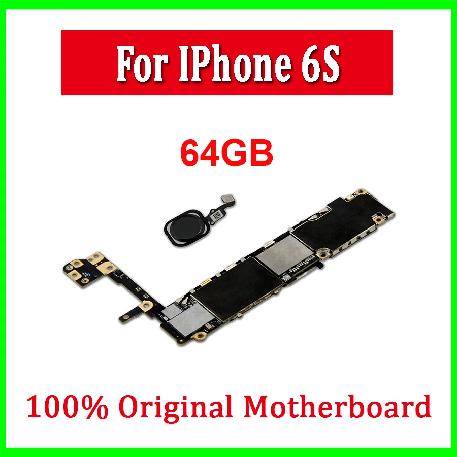 Материнская плата для iPhone 6S, материнская плата с сенсорным ID для iPhone 6S, оригинальная разблокированная материнская плата с чипами 16 Гб 64 Гб 128 ГБ