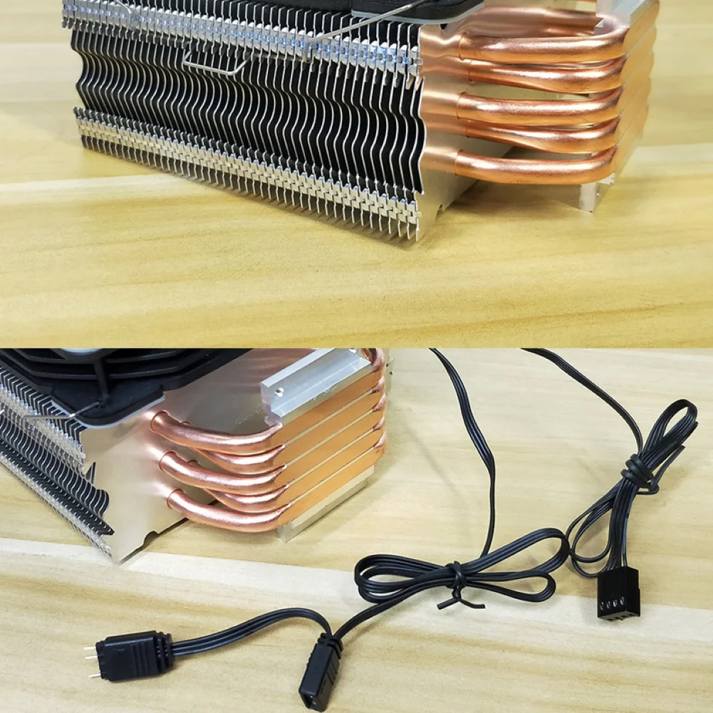 5 тепловых трубок RGB Настольный Многофункциональный кулер для процессора тихий ПК компьютер Вентилятор охлаждения интегрированная вода красочные огни для Intel