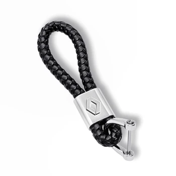 

Leather Hand Woven Car Keychain Key Chain Car Interior For Renault duster megane 2 3 captur logan clio fluence scenic 2 accessor