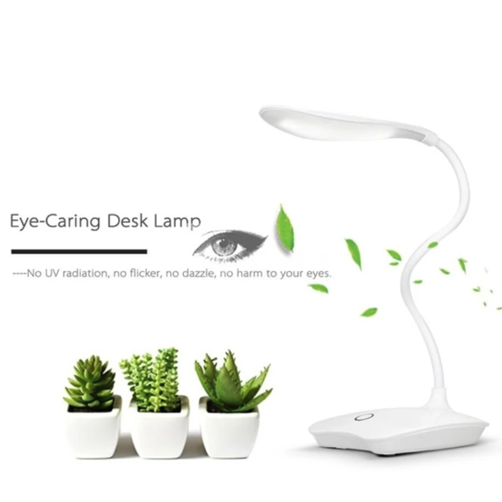 

Portable 3 Levels Book Lamp Reading Light Flashlight Home Decor Eye-Care Study Flexible USB LED Desk Lamp