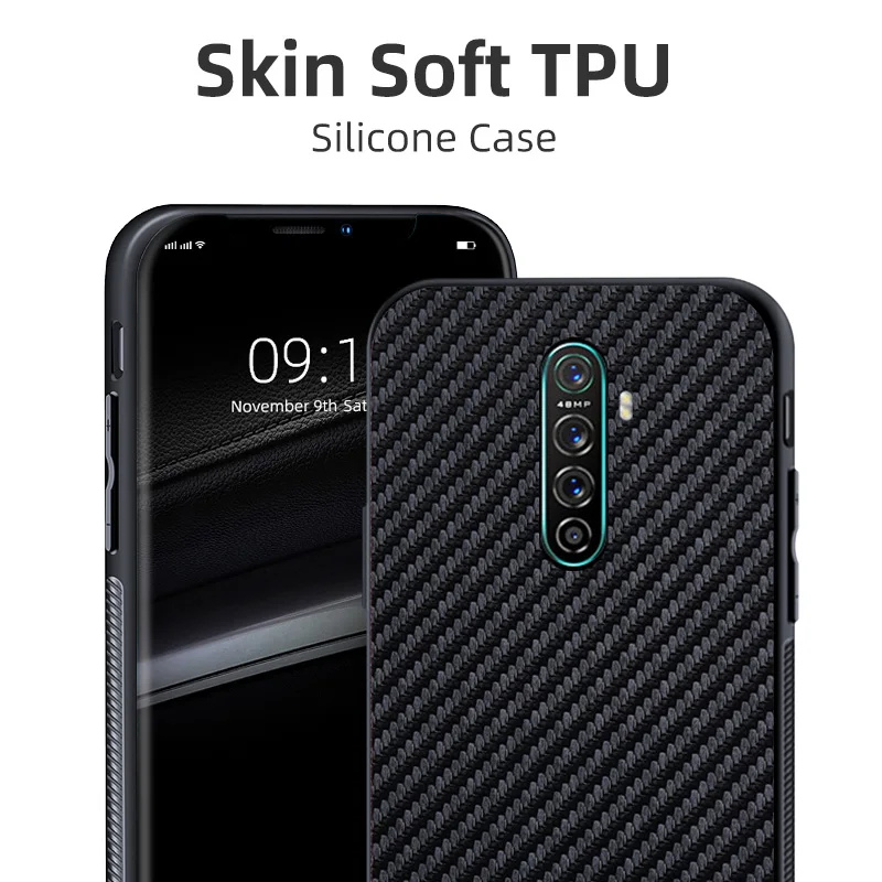 Realme X2 Pro Чехол из углеродного волокна силиконовый защитный бампер для телефона для OPPO Realme XT X2 5 3 Pro C2 X Reno 10X 2Z Ace Z чехол