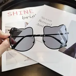 Fashion Cute Kitten Image Women's Sunglasses Lovely Bowknot Style Glasses Anti Uv Funny Design Take Photos Party Accessories