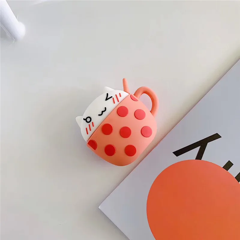 Чехол для наушников AirPods, силиконовый чехол с милым аниме Love, защитный чехол для Apple Air pods, 2 наушника, чехол для наушников, кольцевой ремешок - Цвет: 88B