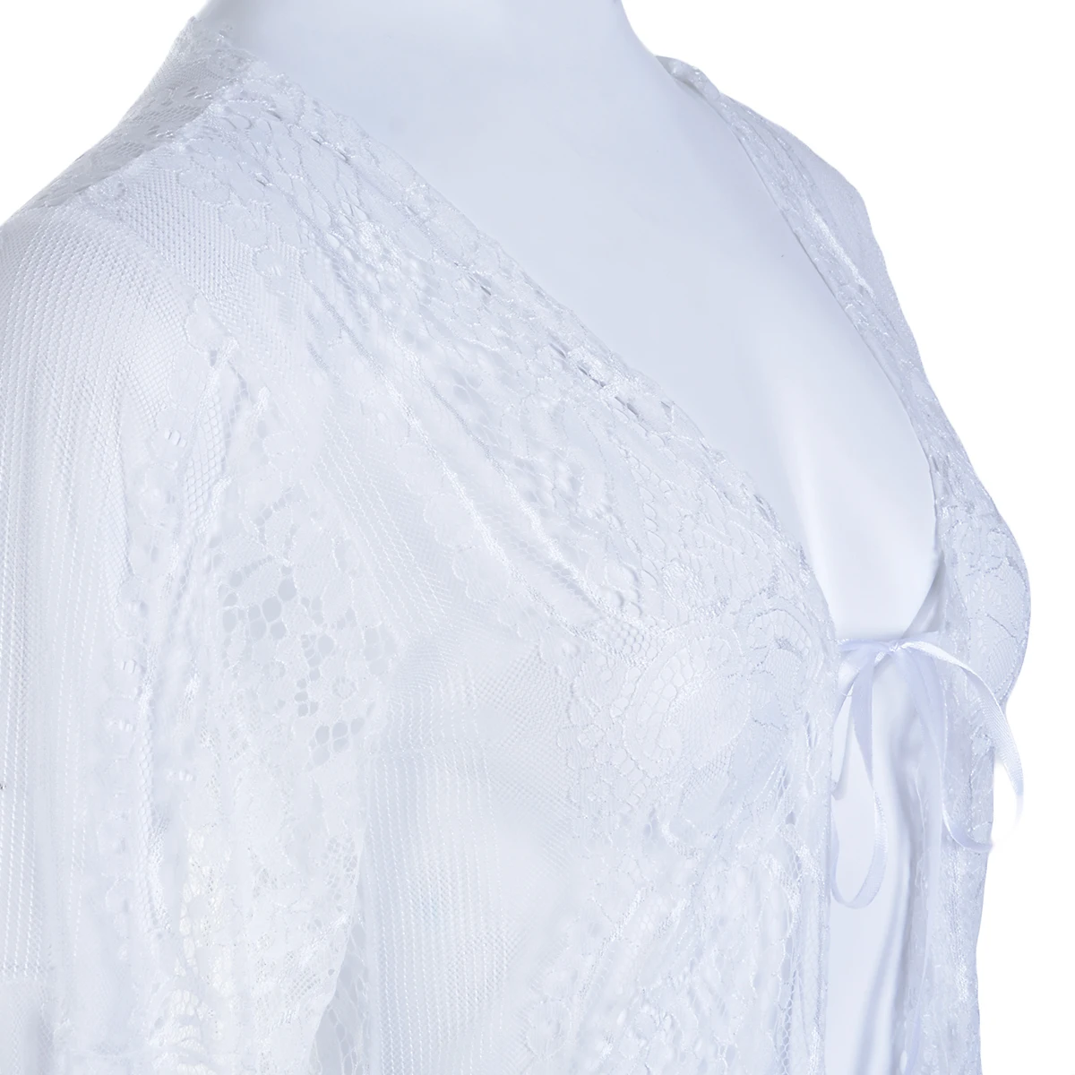 Hirigin Long Sleeve Mesh Beach Dress Women Sexy Cover Ups Summer See Through Maxi Dresses Lace Flowear Sarong Kaftan Dress