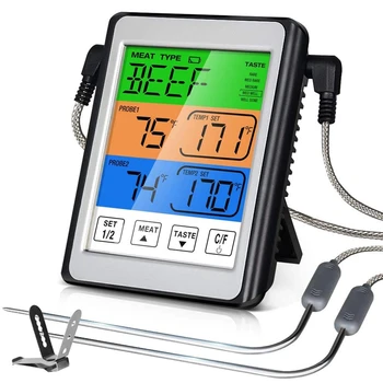

Digital Meat Thermometer, Dual Probe Kitchen Thermometer for Grilling with Food Cooking Thermometer for BBQ Grill