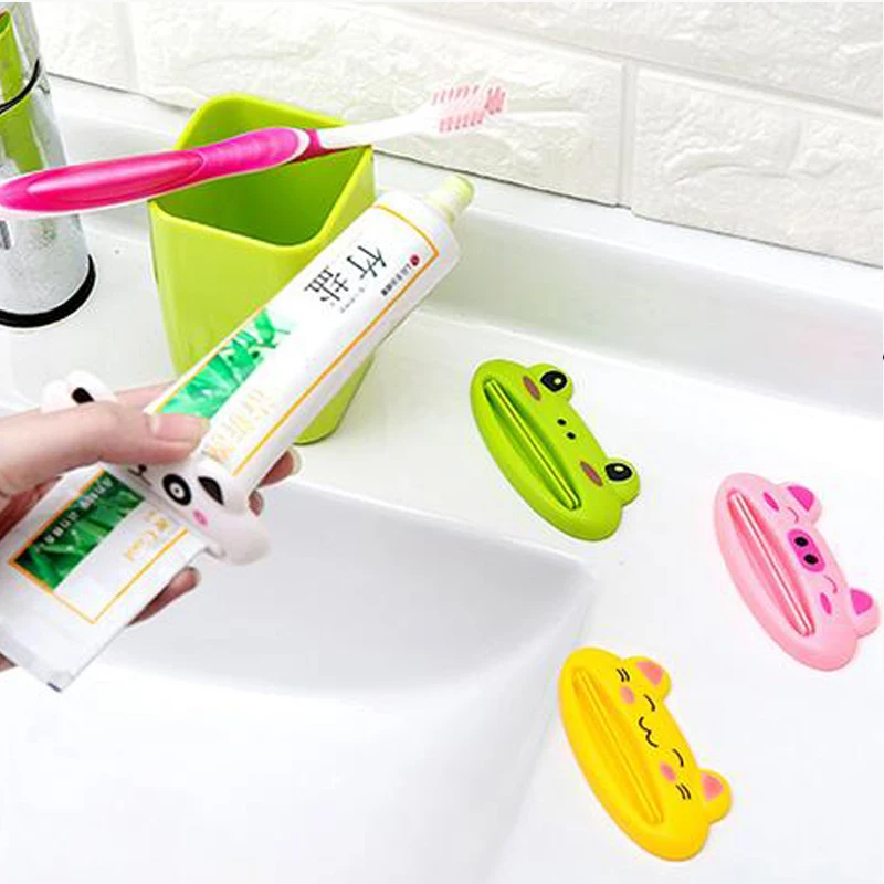 1Pc Creative Animal Toothpaste Dispenser Tooth Paste Tube Squeezer Toothpaste Rolling Holder For Home Bathroom 4Animals