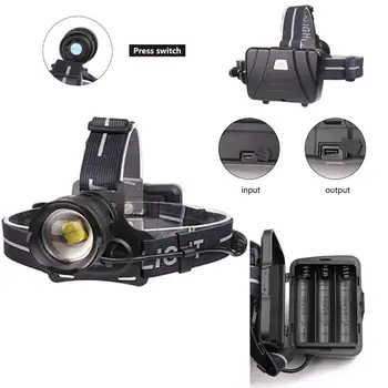 

XHP70 USB Charging Strong Light LED Headlight Telescopic Zoom Fishing Light