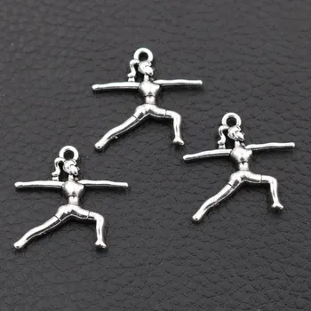 

20pcs Women's Gymnastics Metal Pendant, Gymnastics Charms, Yoga Charms, Women's kung fu Charms, DIY Sports Jewelry 23 * 22mm