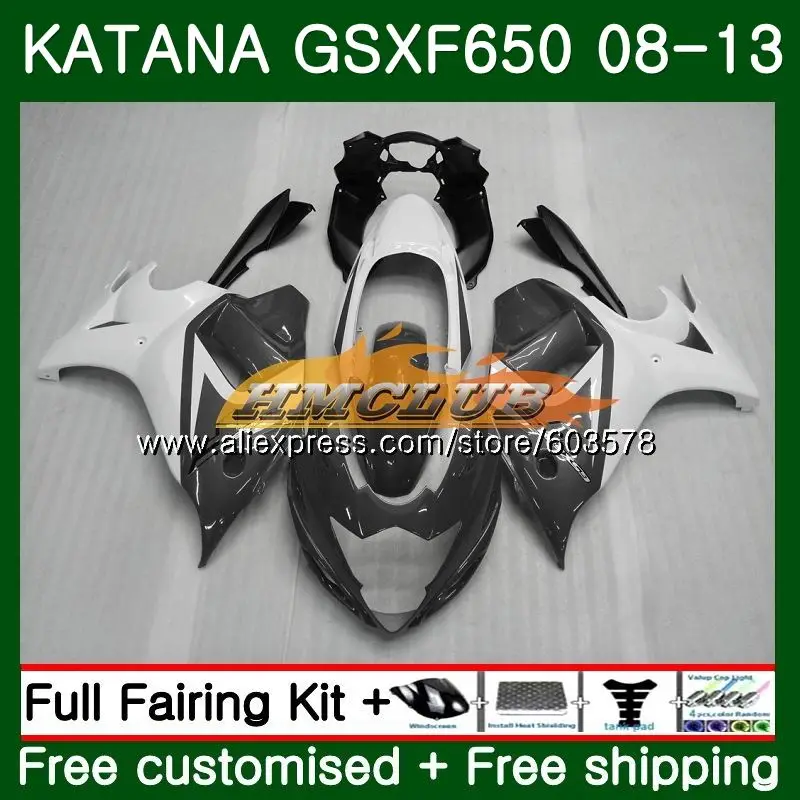 GSX650F для Suzuki Katana GSXF 650 08 09, 10, 11, 12, 13, 14 лет, белая/серая 14CL. 106 GSXF650 2008 2009 2010 2011 2012 2013 обтекатель - Цвет: No. 1