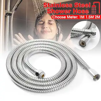 

Stainless Steel Bath Flexible Shower Hose 1m/1.5m/2m Flexible Plumbing Hoses Bathroom Water Head Showerhead Pipe For Bathroom