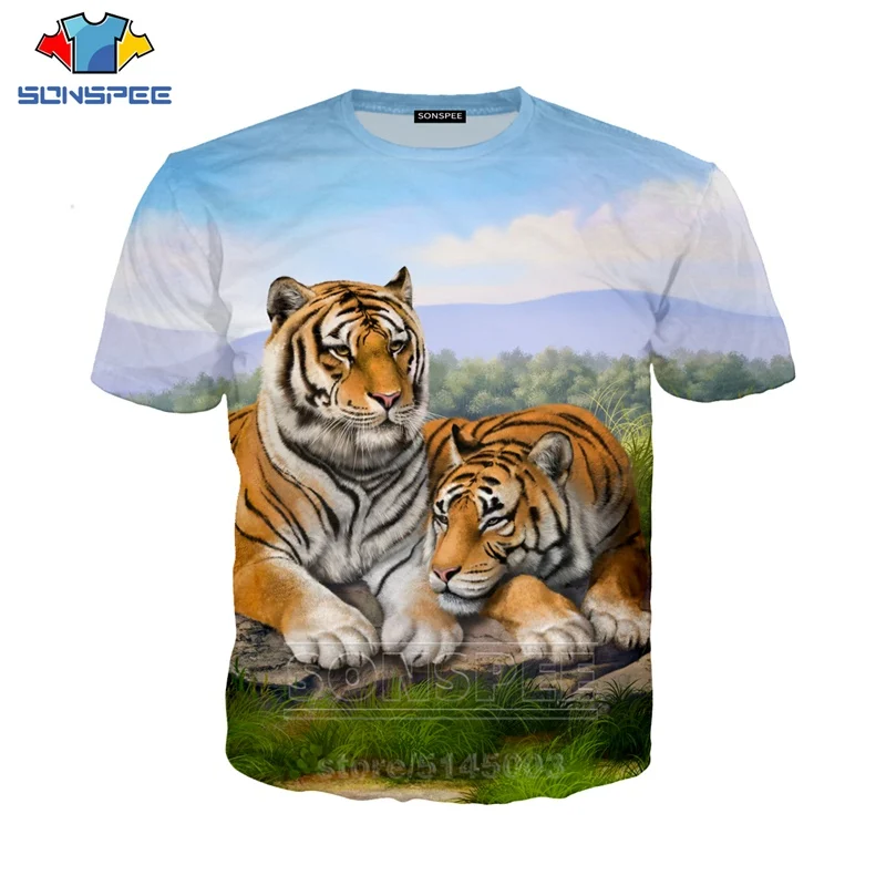 

Tiger T Shirt New Men Women Fashion Sweatshirt 3D Print Animal Short Sleeve Hip Hop Streetwear Tops O Neck Funny Pullover C085