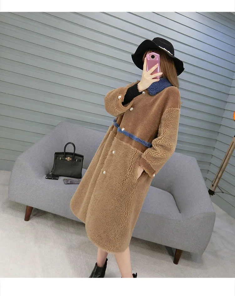 Sheep Shearing Winter Coat Women Real Fur Coat Women Korean Wool Jacket Women Clothes Manteau Femme BGS80645 YY1094