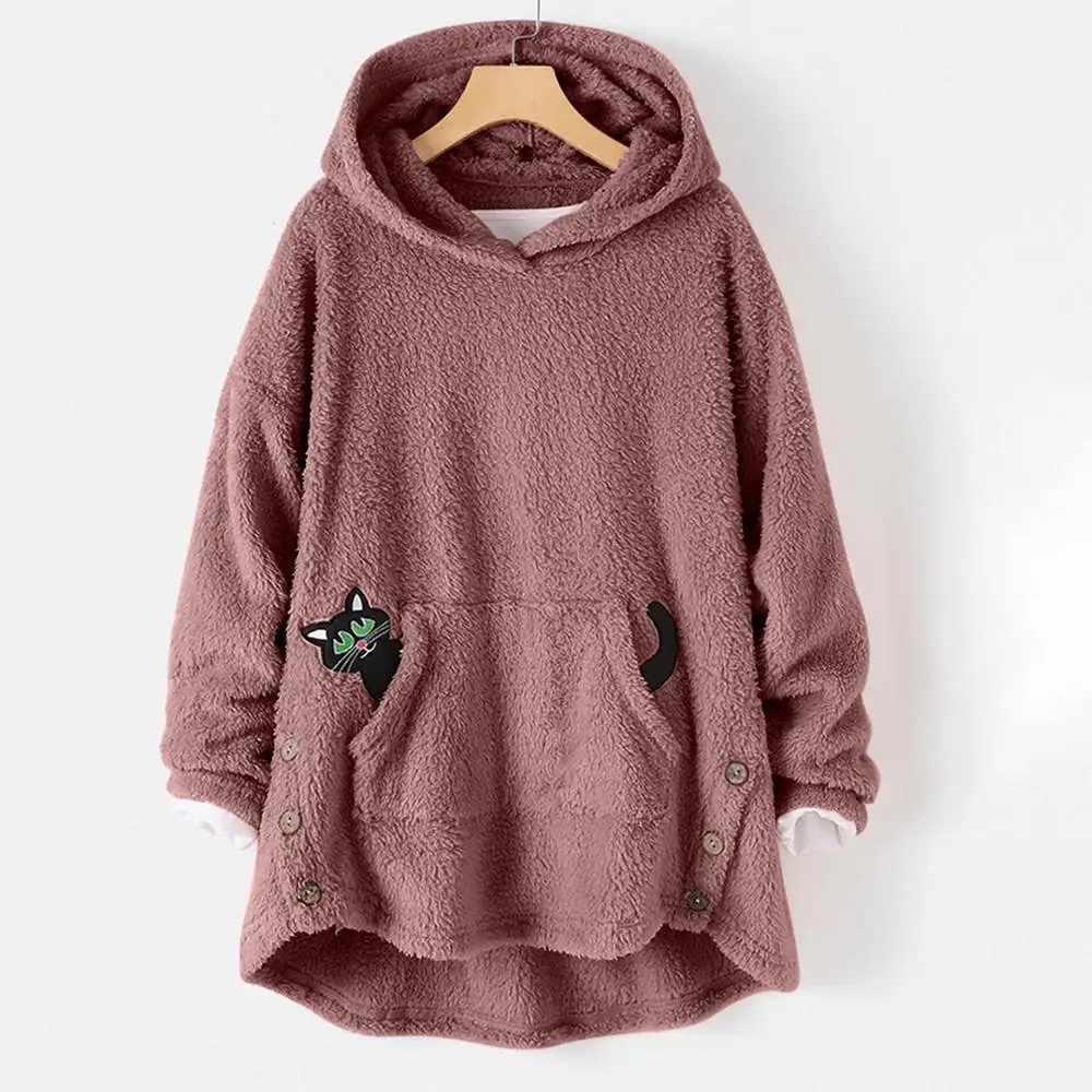 Женская зимняя толстовка с капюшоном длинным рукавом | одежда