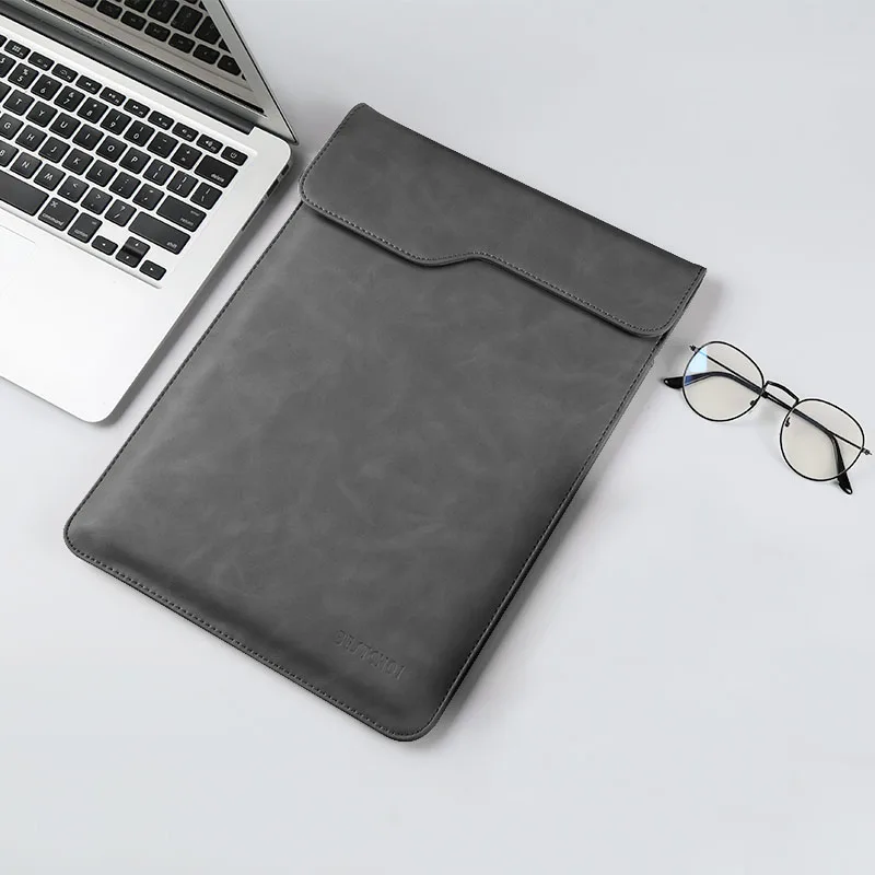 Женский чехол для ноутбука huawei Xiaomi Dell Asus Hp lenovo из искусственной кожи 1" 14" 1" девушка сумка для ноутбука чехол для Mac book air/pro - Цвет: Gray no small bag 1