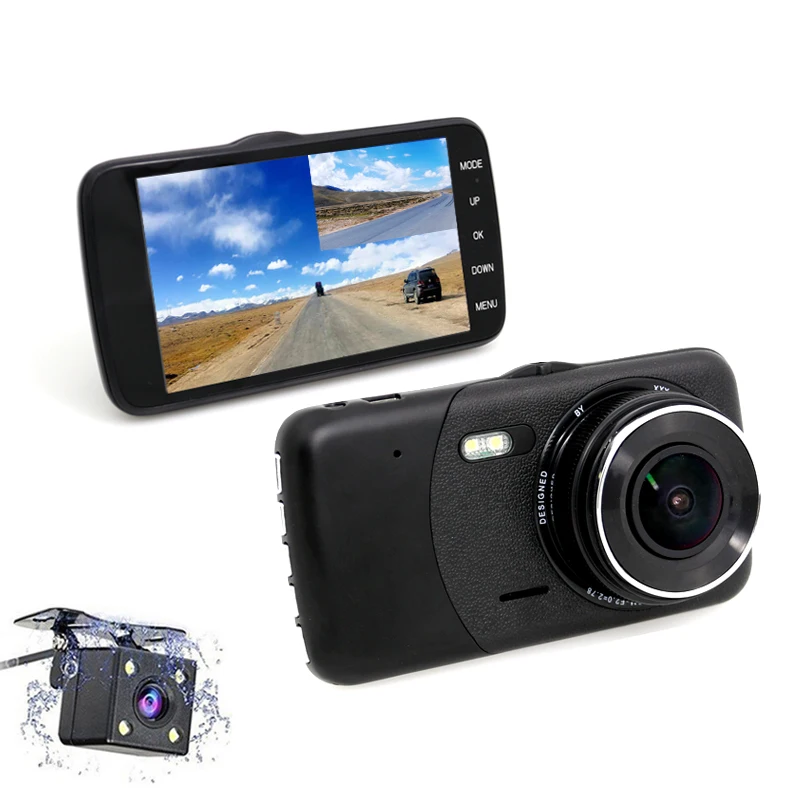 4 дюймовый IPS Автомобильный видеорегистратор FHD1080P с ночным видением