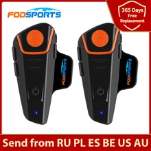 Fodsports BT-S2 Pro intercomunicador para casco de motocicleta moto Auriculares inalámbricos con bluetooth impermeable BT Interphone con FM