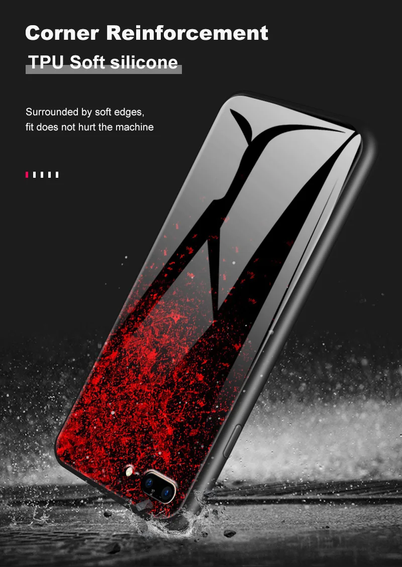 Закаленное стекло чехол для iPhone 5 5S SE 6 6S 7 8 Plus X XR XS MAX TPU Рамка для OnePlus 3 3T 5 5T 6 6T 7 7 Pro Дизайн Темные ракушки