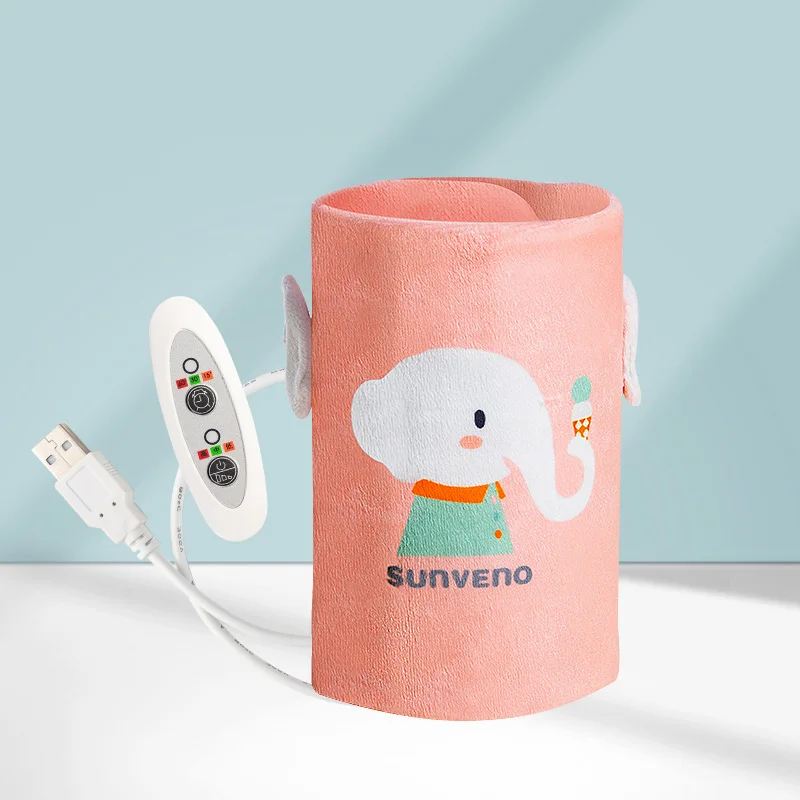 pink SUNVENO портативный Подогреватель бутылочек для молока для младенцев usb зарядка Подогрев Термосумка держать ребенка молоко или вода в тепле - Цвет: pink