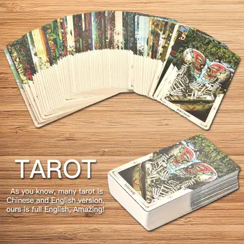 

78 Pcs Full English Tarot Cards Sheets Santa Muerte Tarot Card Board Game Playing Card Deck Table Games For Family Party