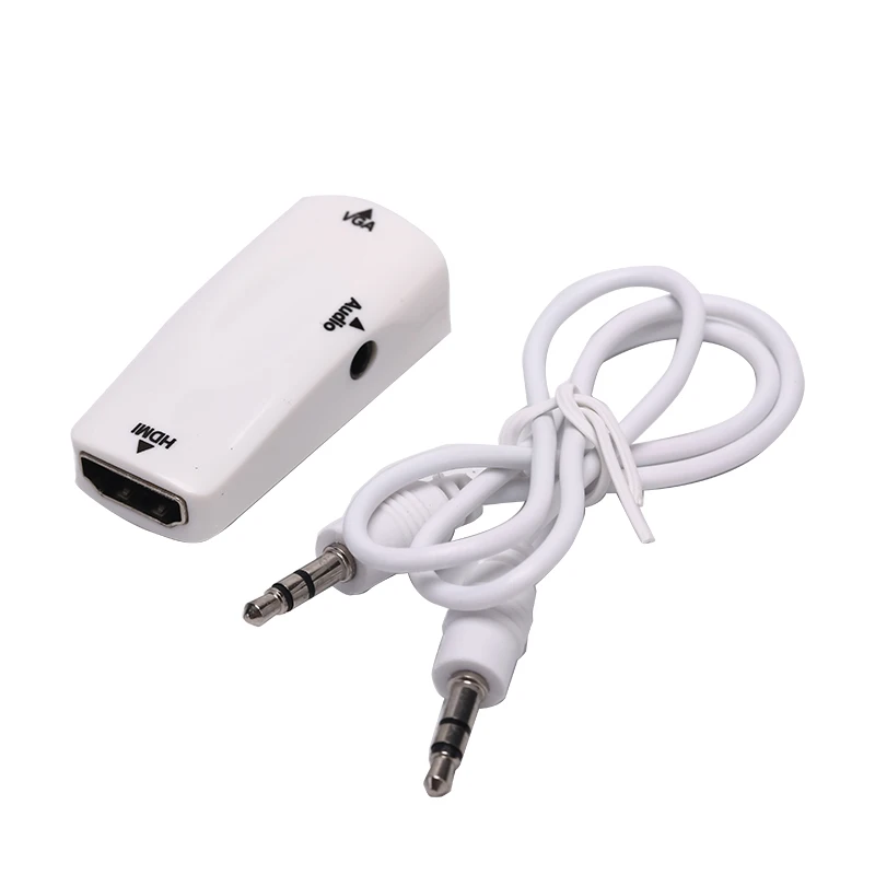 Белый черный HDMI Женский VGA конвертер адаптер 1080P с аудио кабелем для ПК ТВ