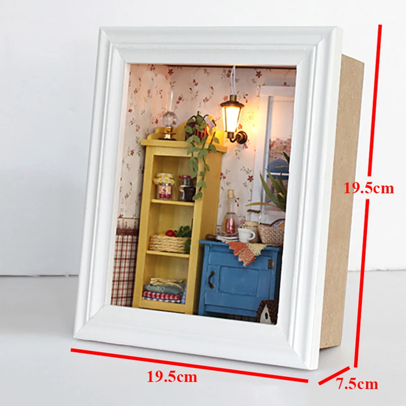 Кукольный дом рамка с миниатюрной мебель Наборы DIY деревянный кукольный домик Miniaturas деревянный пазл игрушки для детей на день рождения, рождественские подарки