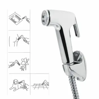 

Toilet Handheld Bidet Shower Head Faucet Wall Bracket Shower Sprayer Bathroom