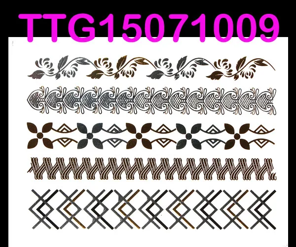 20x14cmropeleavegeo 20X14 12 шт поддельный браслет металлические татуировки вечерние набор для макияжа Временные татуировки часы волна любовь для лета Рождество праздник - Цвет: 20x14cmropeleavegeo