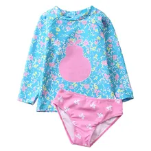 Г., купальный костюм из двух предметов для девочек, От 4 до 12 лет Детская одежда для купания костюм для серфинга с длинными рукавами купальный костюм с рисунком для маленьких девочек