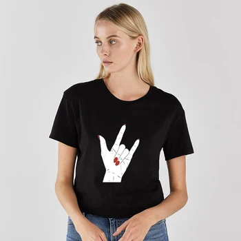 

2020 Summer Red Nail Polish T Shirt Women Clothes Tee Shirt Tops Femme Vogue Funny Graphic T-shirts Camiseta Mujer Streetwear