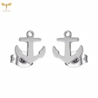 12 Pairs Lot Wholesale Earrings Anchor Stud Earrings Set Ear Lobe Piercing Ring Stainless Steel Jewelry Men Women Accessories 2