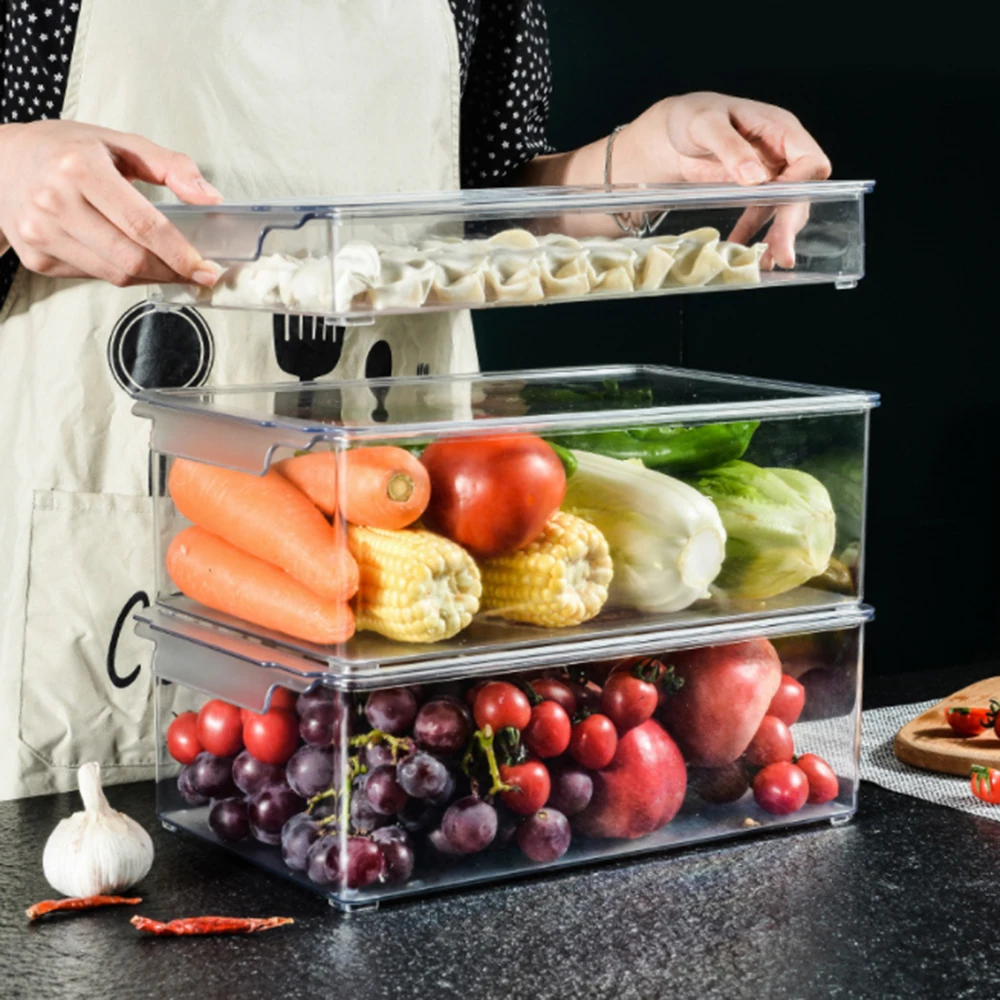 

Multifunctional Kitchen Refrigerator Vegetable Fruit Food Sealed Storage Container Fresh-keeping Box Sealed Storage Jar With Lid